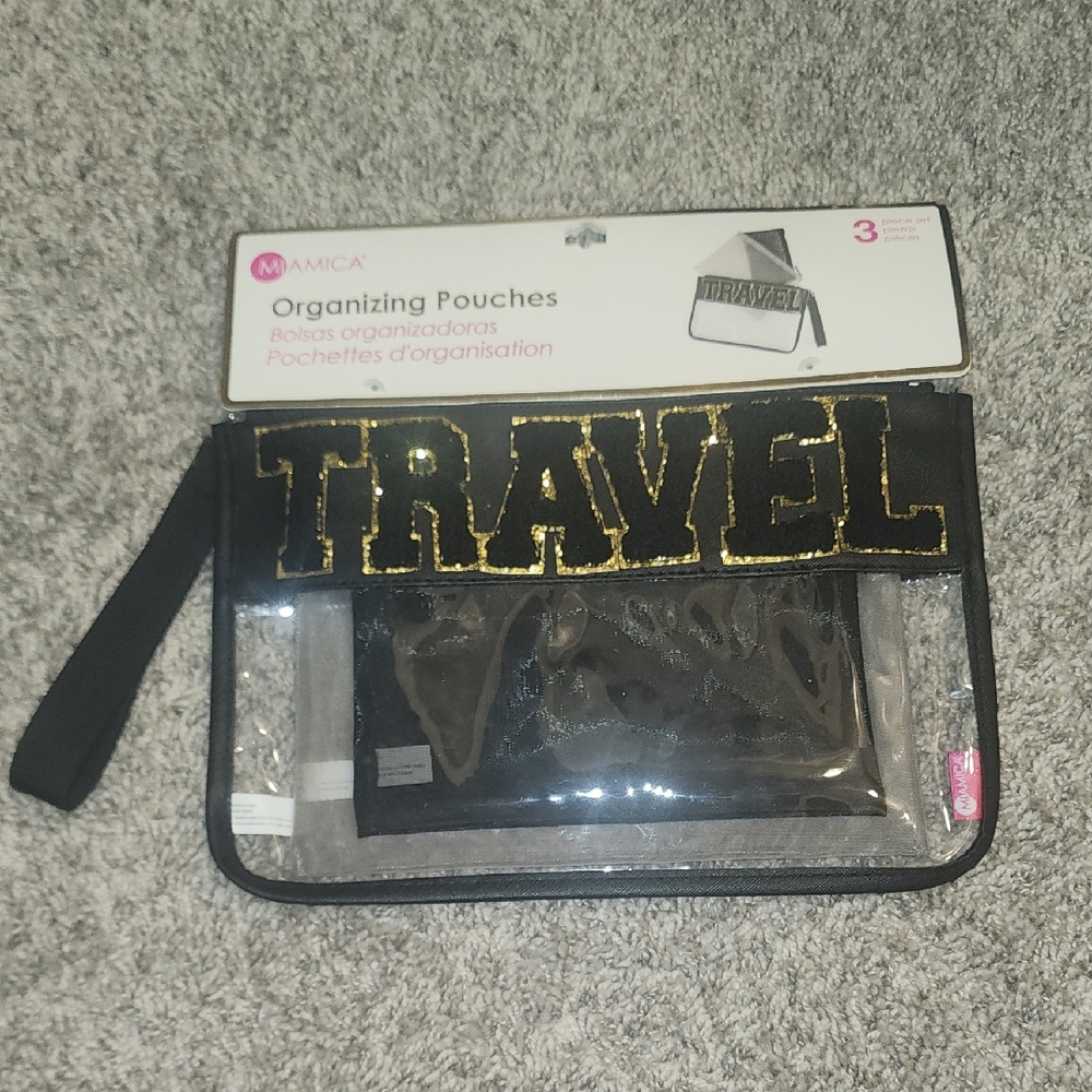 MIAMICA Black and Gold Travel Organizer Pouches